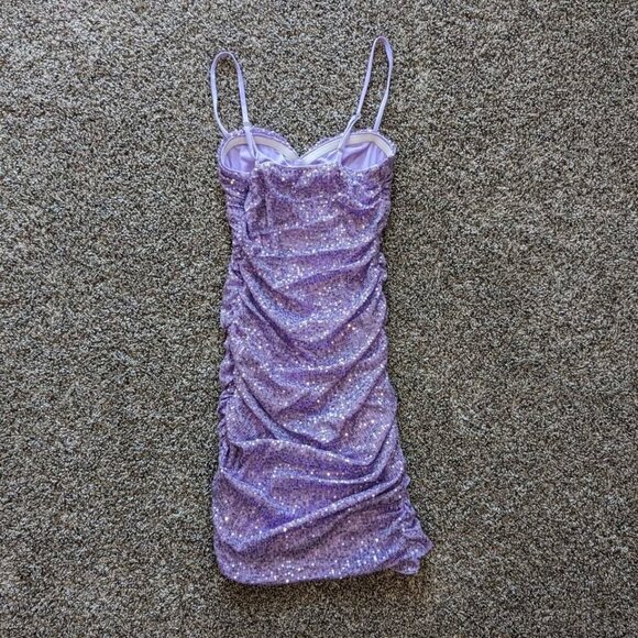 Hello Molly Purple Sequin Mini Dress - Picture 4 of 10